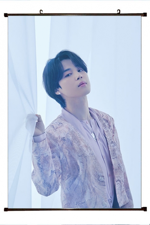 BTS movie star black Plastic rod Cloth painting Wall Scroll 60X90CM BS-1430