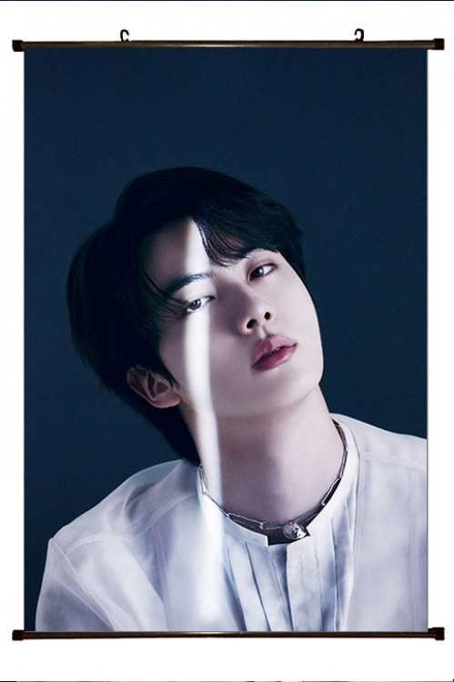 BTS movie star black Plastic rod Cloth painting Wall Scroll 60X90CM  BS-1436