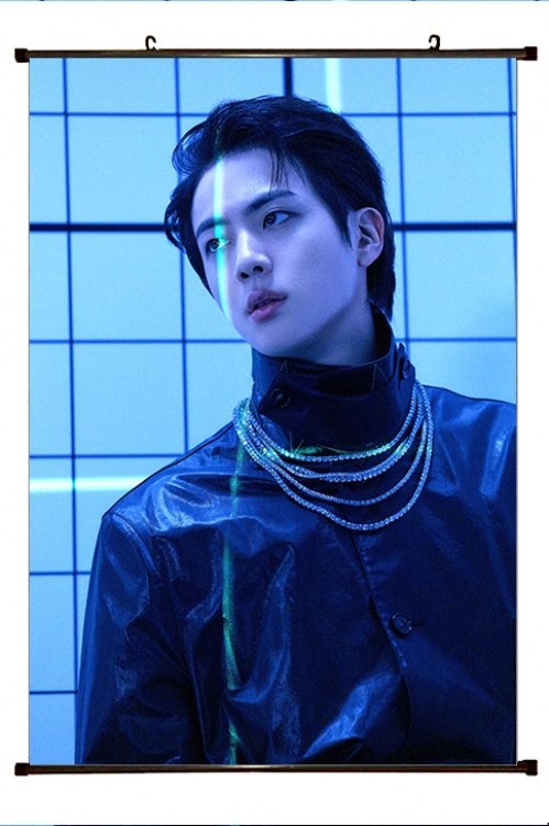 BTS movie star black Plastic rod Cloth painting Wall Scroll 60X90CM BS-1414