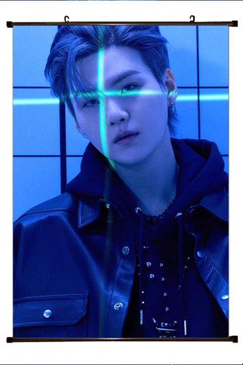 BTS movie star black Plastic rod Cloth painting Wall Scroll 60X90CM BS-1418