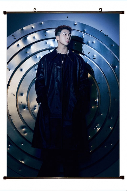 BTS movie star black Plastic rod Cloth painting Wall Scroll 60X90CM  BS-1410