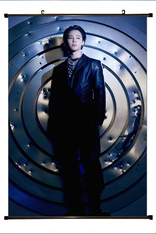 BTS movie star black Plastic rod Cloth painting Wall Scroll 60X90CM  BS-1408