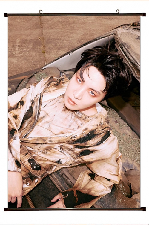 BTS movie star black Plastic rod Cloth painting Wall Scroll 60X90CM  BS-1483