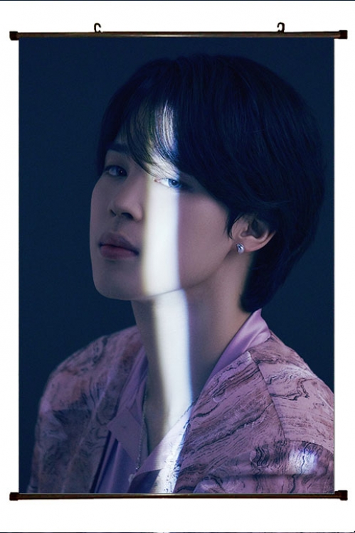 BTS movie star black Plastic rod Cloth painting Wall Scroll 60X90CM  BS-1437