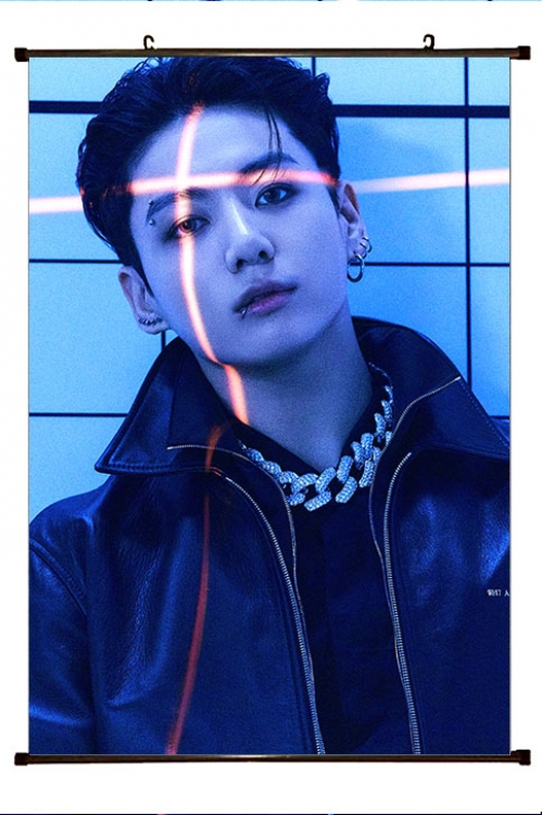 BTS movie star black Plastic rod Cloth painting Wall Scroll 60X90CM  BS-1416