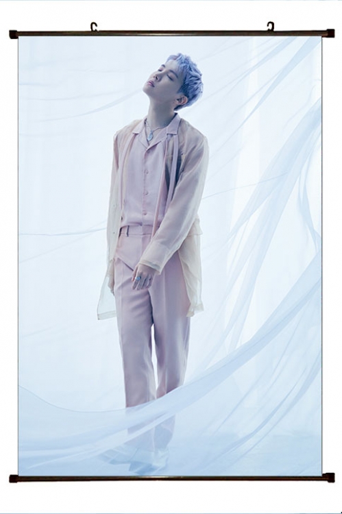 BTS movie star black Plastic rod Cloth painting Wall Scroll 60X90CM  BS-1426