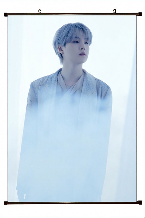 BTS movie star black Plastic rod Cloth painting Wall Scroll 60X90CM BS-1433