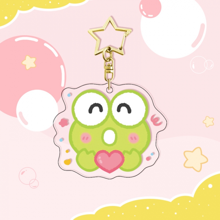 Sanrio Keroppi  Star Buckle Acrylic Pendant Bag Charm Keychain price for 5 pcs