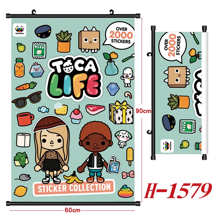 toca life world Anime Black Plastic Rod Canvas Painting 60X90CM H-1579