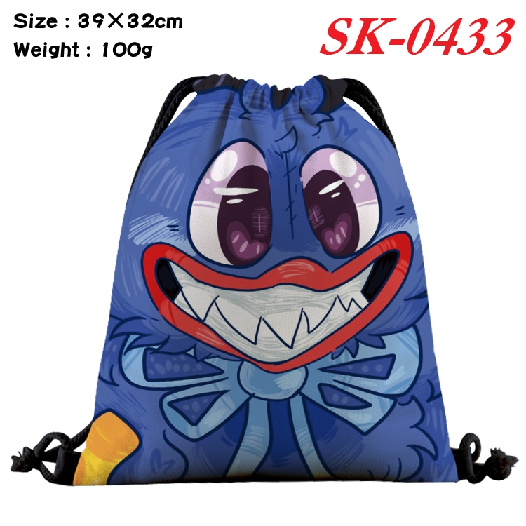 poppy playtime cartoon Waterproof Nylon Full Color Drawstring Pocket 39x32cm SK-0433