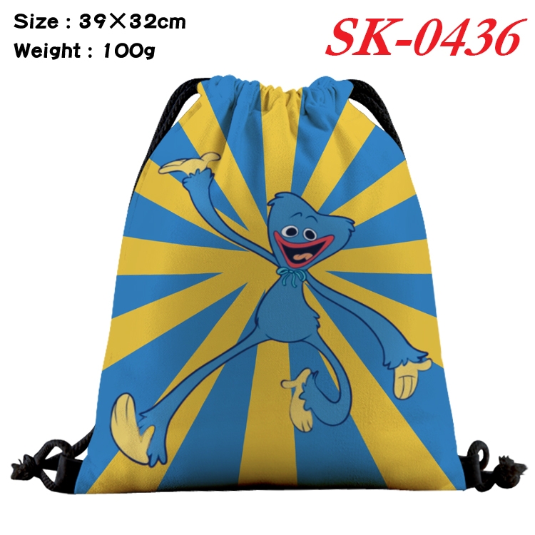 poppy playtime cartoon Waterproof Nylon Full Color Drawstring Pocket 39x32cm SK-0436