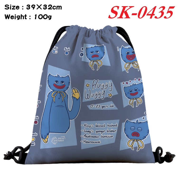 poppy playtime cartoon Waterproof Nylon Full Color Drawstring Pocket 39x32cm SK-0435