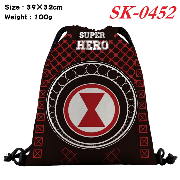 Black Widow cartoon Waterproof Nylon Full Color Drawstring Pocket 39x32cm  SK-0452
