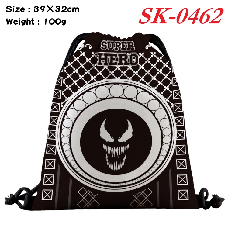 Venom cartoon Waterproof Nylon Full Color Drawstring Pocket 39x32cm  SK-0462