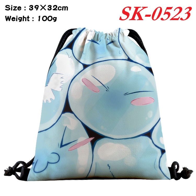 That Time I Got Slim cartoon Waterproof Nylon Full Color Drawstring Pocket 39x32cm SK-0523