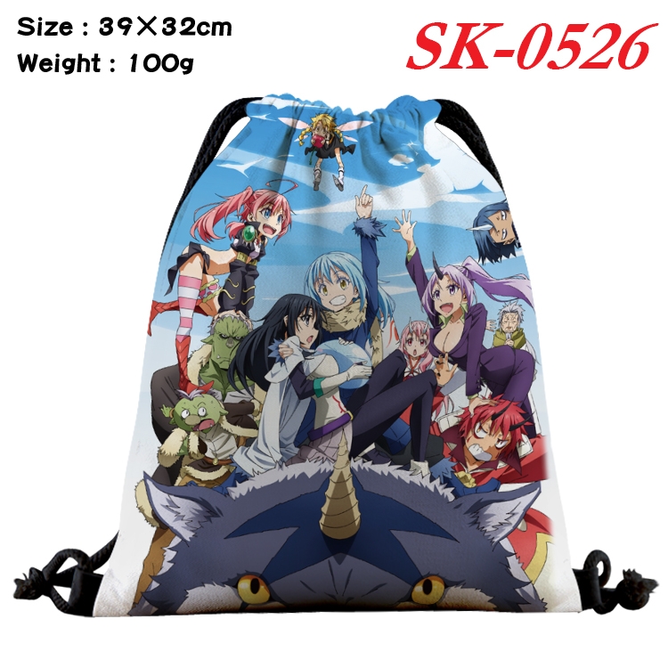 That Time I Got Slim cartoon Waterproof Nylon Full Color Drawstring Pocket 39x32cm SK-0526