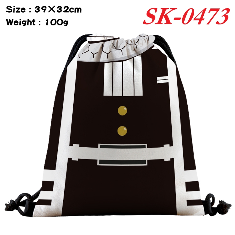Demon Slayer Kimets cartoon Waterproof Nylon Full Color Drawstring Pocket 39x32cm SK-0473
