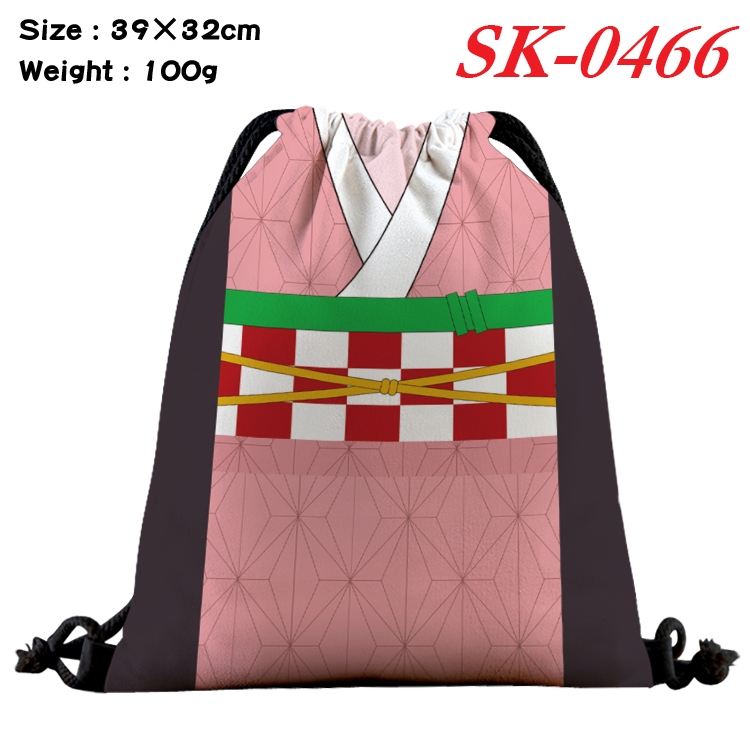 Demon Slayer Kimets cartoon Waterproof Nylon Full Color Drawstring Pocket 39x32cm SK-0466