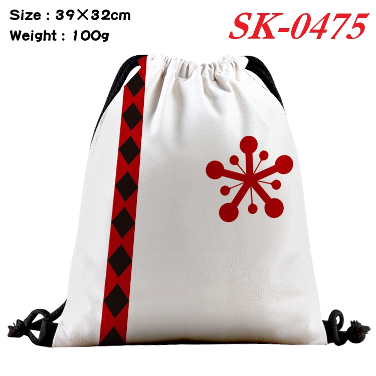 Demon Slayer Kimets cartoon Waterproof Nylon Full Color Drawstring Pocket 39x32cm  SK-0475