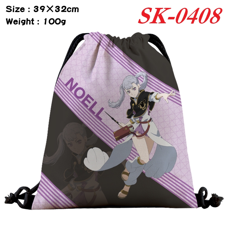 black clover cartoon Waterproof Nylon Full Color Drawstring Pocket 39x32cm SK-0408