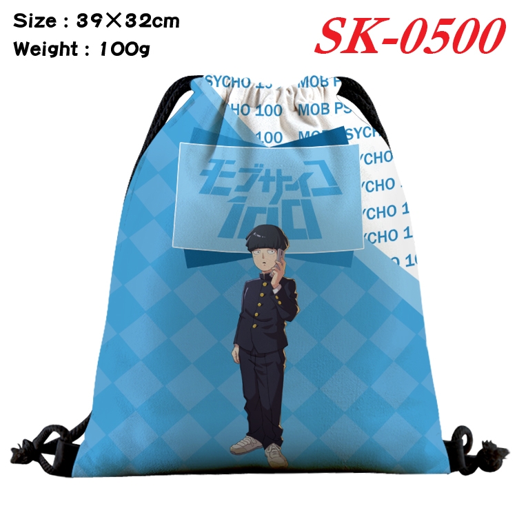 Mob Psycho 100 cartoon Waterproof Nylon Full Color Drawstring Pocket 39x32cm SK-0500