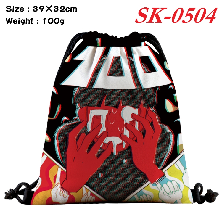 Mob Psycho 100 cartoon Waterproof Nylon Full Color Drawstring Pocket 39x32cm SK-0504