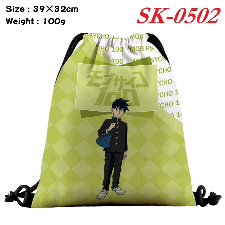Mob Psycho 100 cartoon Waterproof Nylon Full Color Drawstring Pocket 39x32cm SK-0502