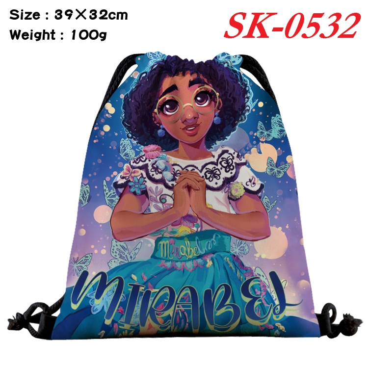 full house of magic cartoon Waterproof Nylon Full Color Drawstring Pocket 39x32cm  SK-0532