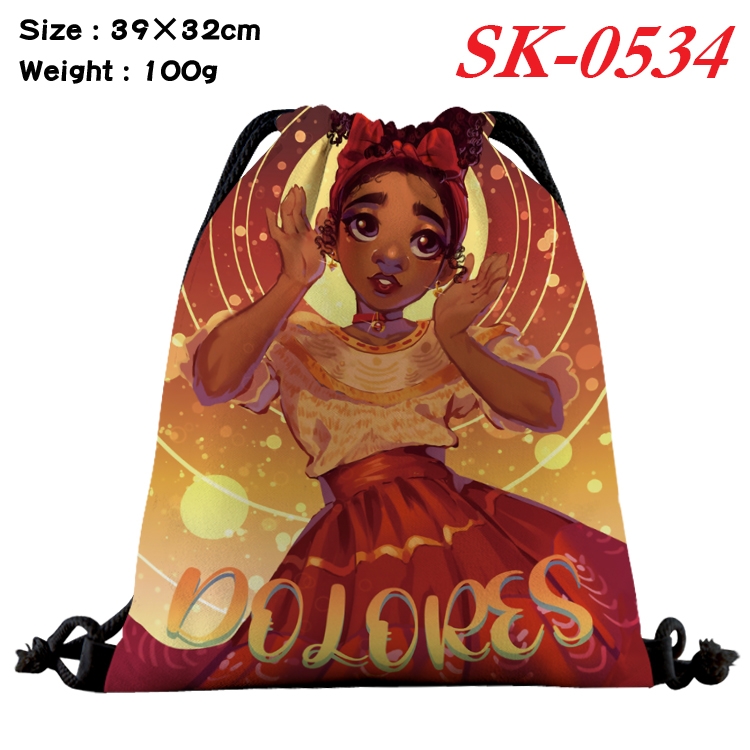 full house of magic cartoon Waterproof Nylon Full Color Drawstring Pocket 39x32cm  SK-0534