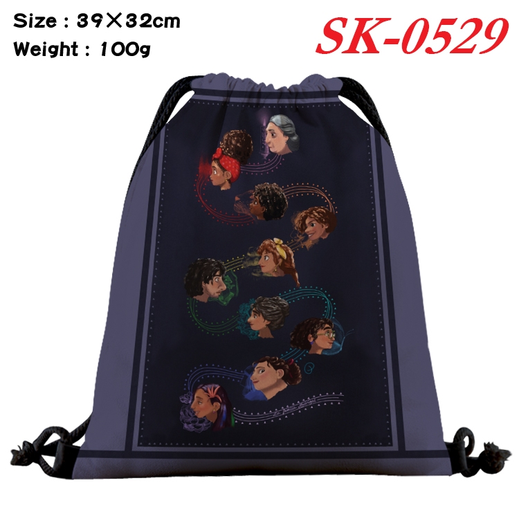 full house of magic cartoon Waterproof Nylon Full Color Drawstring Pocket 39x32cm SK-0529