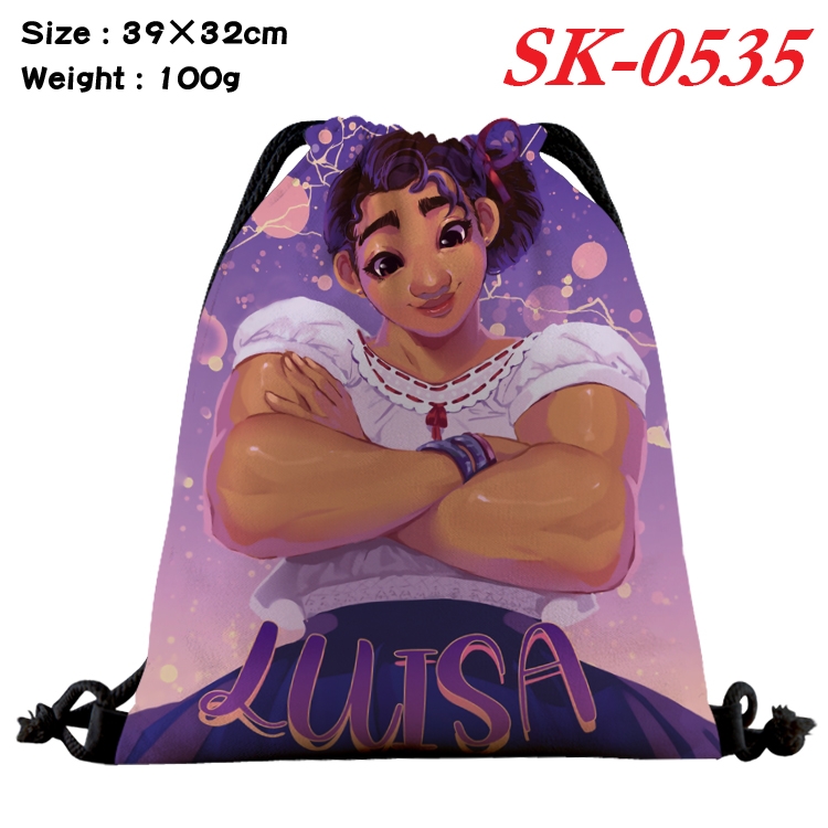 full house of magic cartoon Waterproof Nylon Full Color Drawstring Pocket 39x32cm  SK-0535