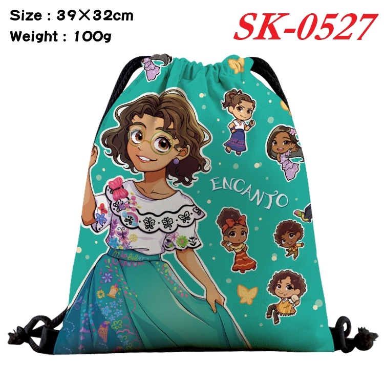 full house of magic cartoon Waterproof Nylon Full Color Drawstring Pocket 39x32cm SK-0527