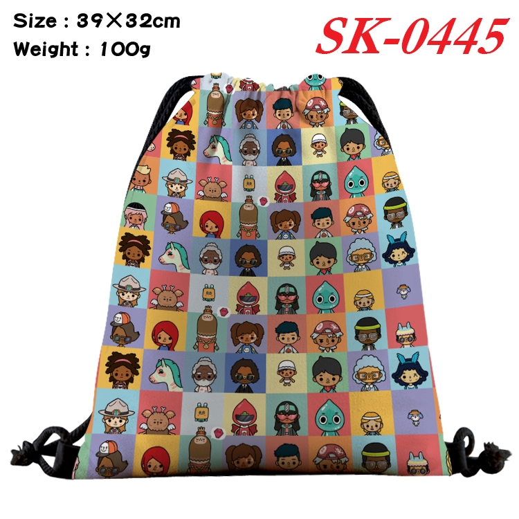 toca life world cartoon Waterproof Nylon Full Color Drawstring Pocket 39x32cm SK-0445