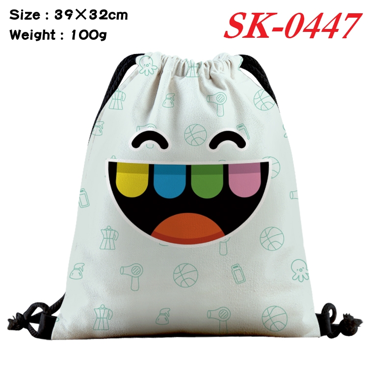 toca life world cartoon Waterproof Nylon Full Color Drawstring Pocket 39x32cm SK-0447