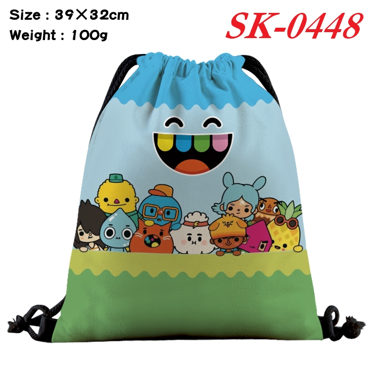 toca life world cartoon Waterproof Nylon Full Color Drawstring Pocket 39x32cm SK-0448