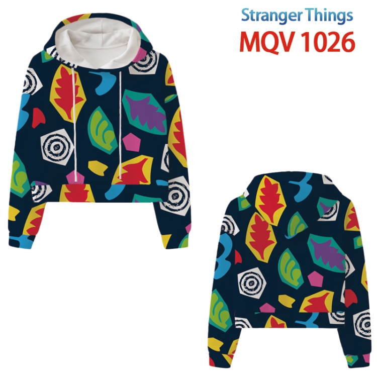 Stranger Things Anime Cartoon Print Women's Short Sweatshirt from XS to 4XL MQV-1026