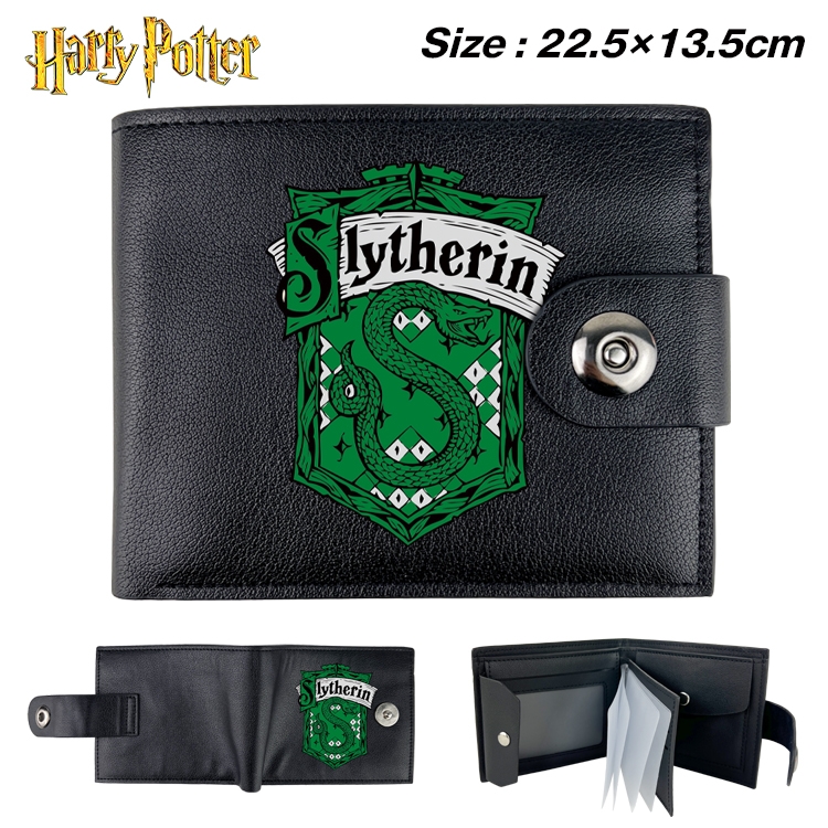 Harry Potter Anime Leather Magnetic Buckle Two-fold Card Holder Wallet 22.5X13.5CM
