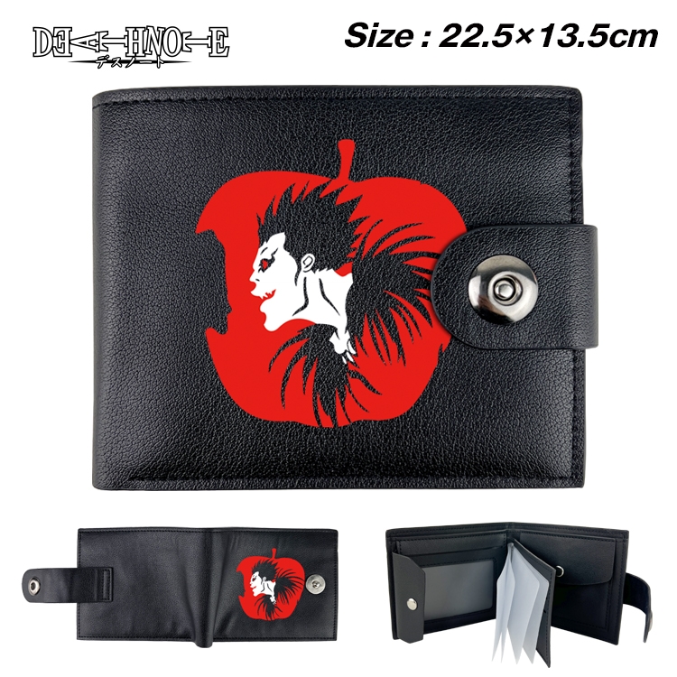 Death note Anime Leather Magnetic Buckle Two-fold Card Holder Wallet 22.5X13.5CM
