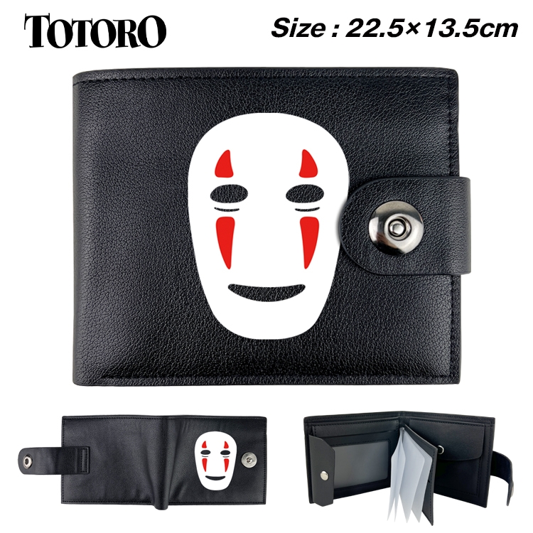 TOTORO Anime Leather Magnetic Buckle Two-fold Card Holder Wallet 22.5X13.5CM