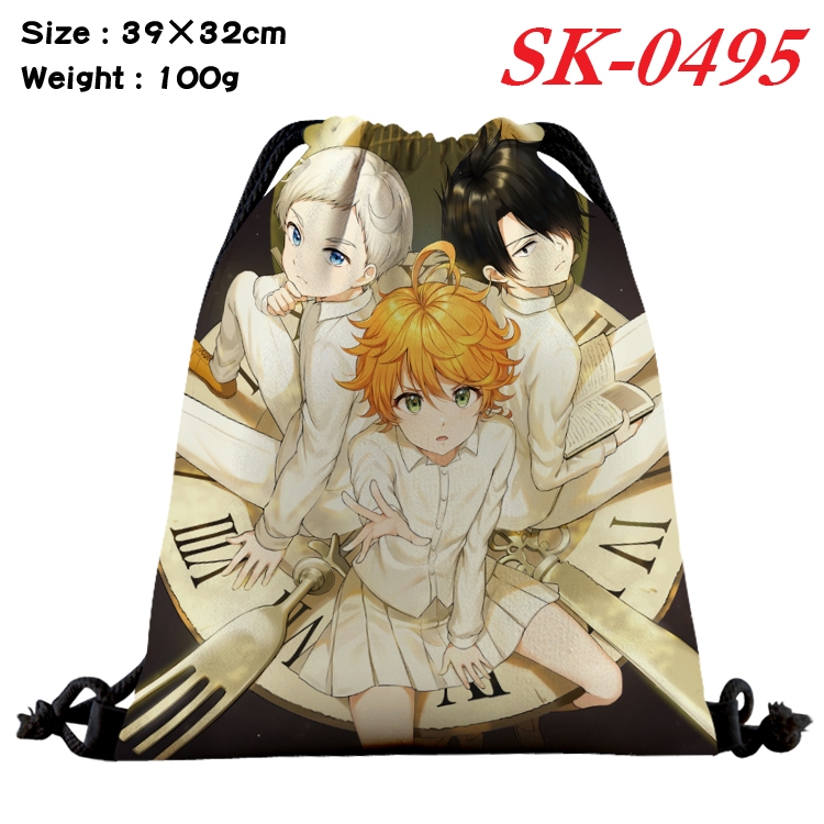 The Promised Neverla Waterproof Nylon Full Color Drawstring Backpack 39x32cm 100g SK-0495