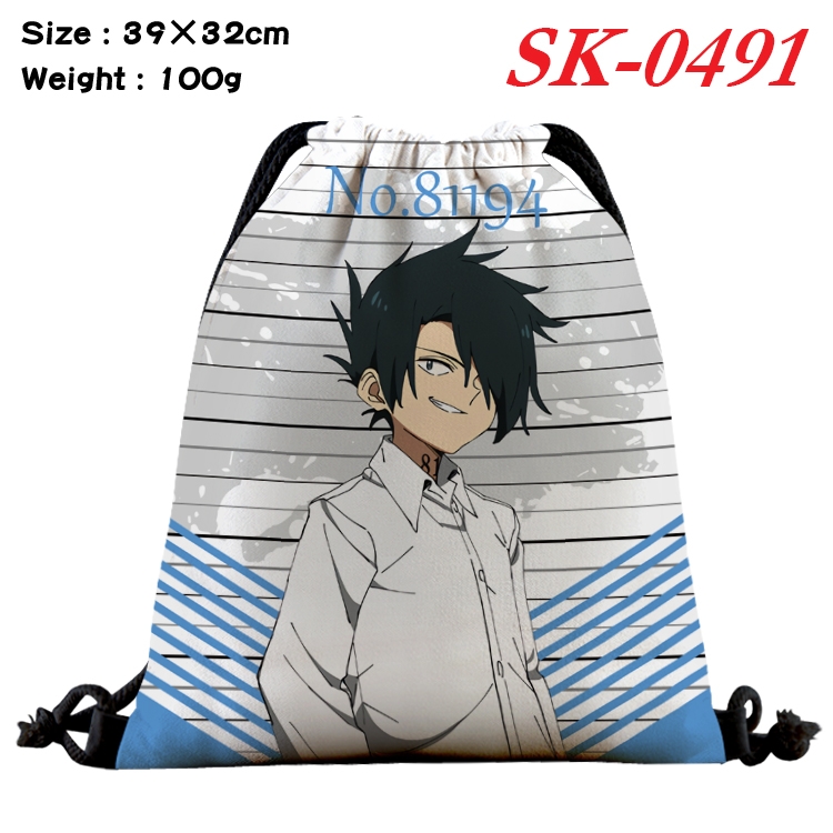 The Promised Neverla Waterproof Nylon Full Color Drawstring Backpack 39x32cm 100g SK-0491