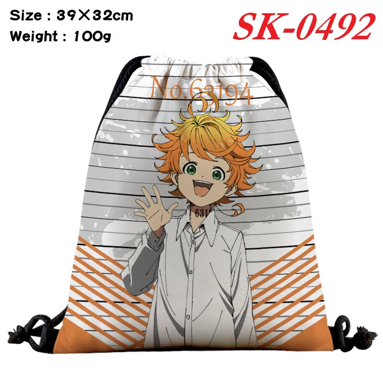 The Promised Neverla Waterproof Nylon Full Color Drawstring Backpack 39x32cm 100g SK-0492