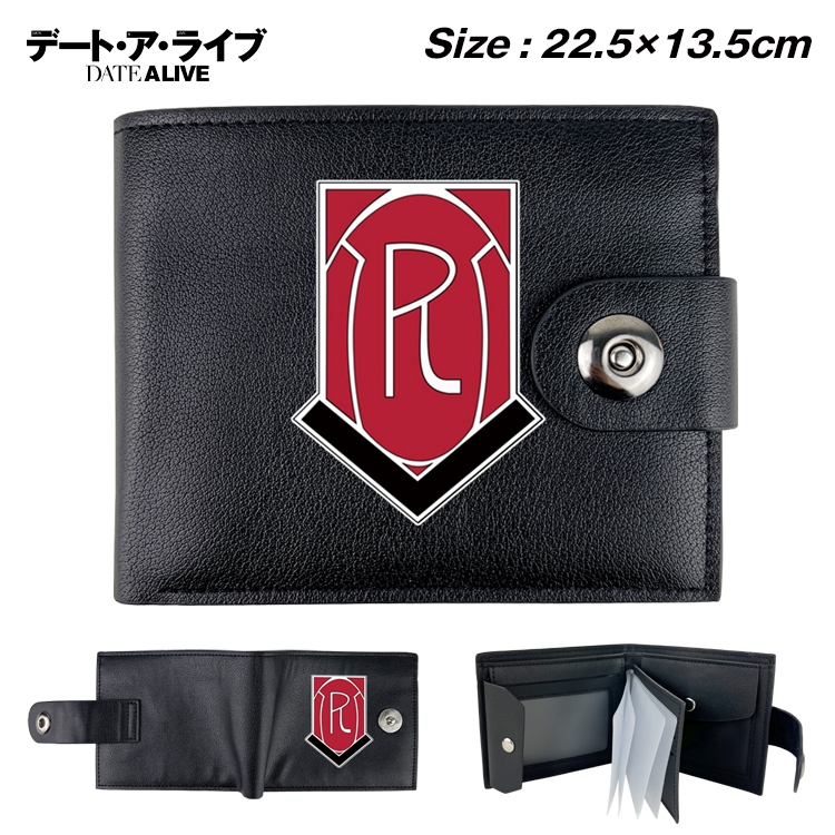Date-A-Live Anime Leather Magnetic Buckle Two-fold Card Holder Wallet 22.5X13.5CM 