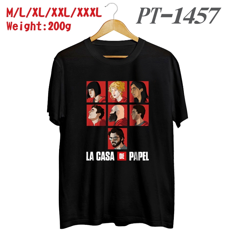 Money Heist Anime Cotton Color Book Print Short Sleeve T-Shirt from M to 3XL PT1457