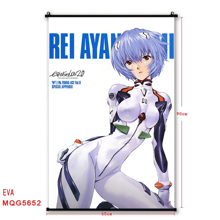 EVA Anime black Plastic rod Cloth painting Wall Scroll 60X90CM  MQG-5652