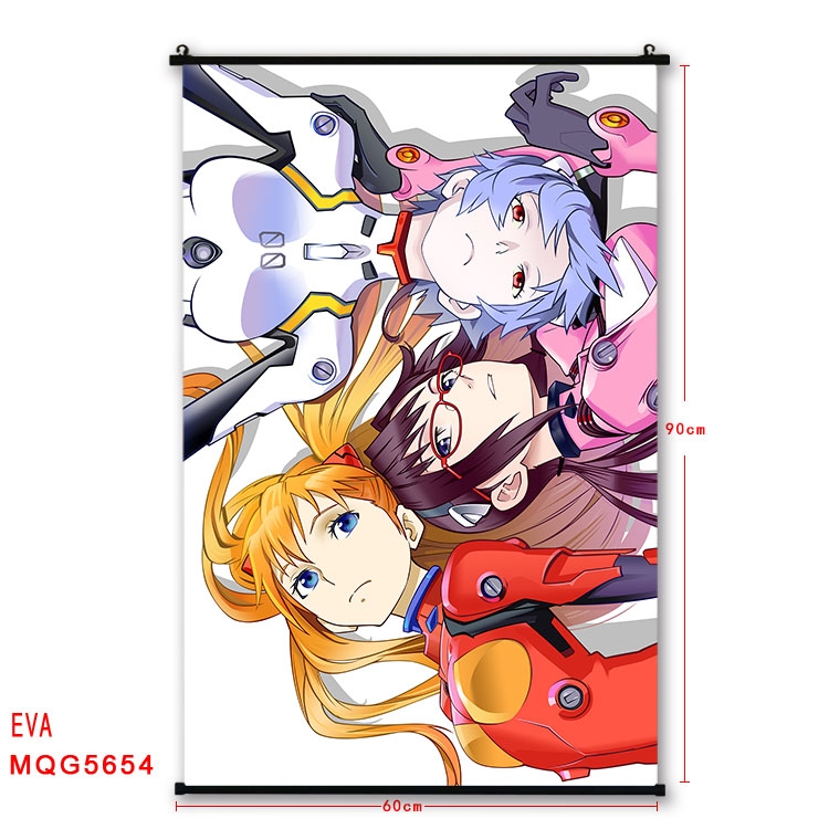 EVA Anime black Plastic rod Cloth painting Wall Scroll 60X90CM MQG-5654