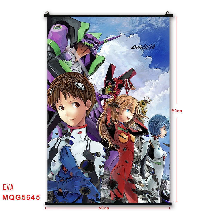 EVA Anime black Plastic rod Cloth painting Wall Scroll 60X90CM  MQG-5645