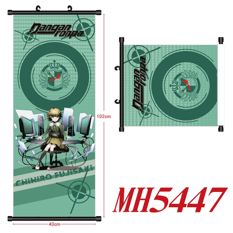 Dangan-Ronpa Anime black Plastic rod Cloth painting Wall Scroll 40X102CM  MH5447