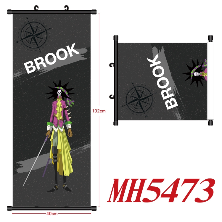 One Piece Anime black Plastic rod Cloth painting Wall Scroll 40X102CM MH5473