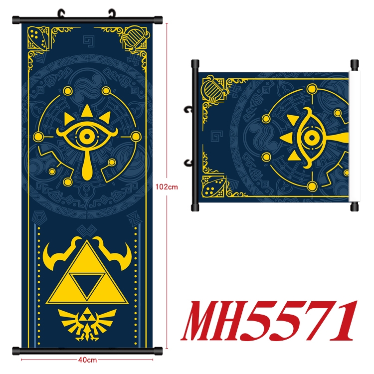 The Legend of Zelda Anime black Plastic rod Cloth painting Wall Scroll 40X102CM  MH5571